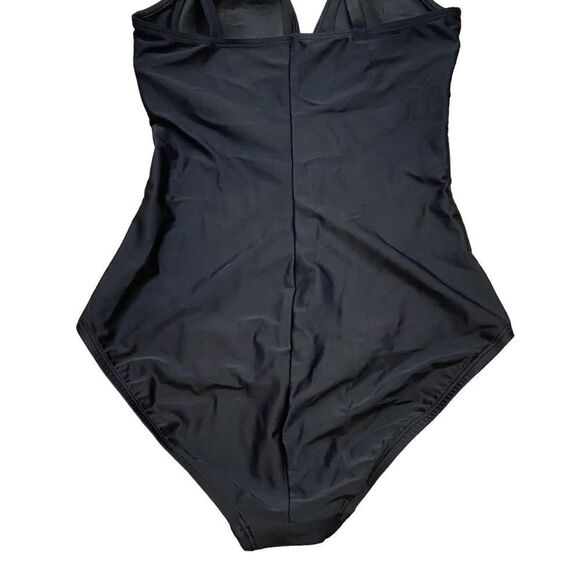 Ladies Speedo Black One Piece Swim Suit with Faux Belt Size 10 - Picture 6 of 10
